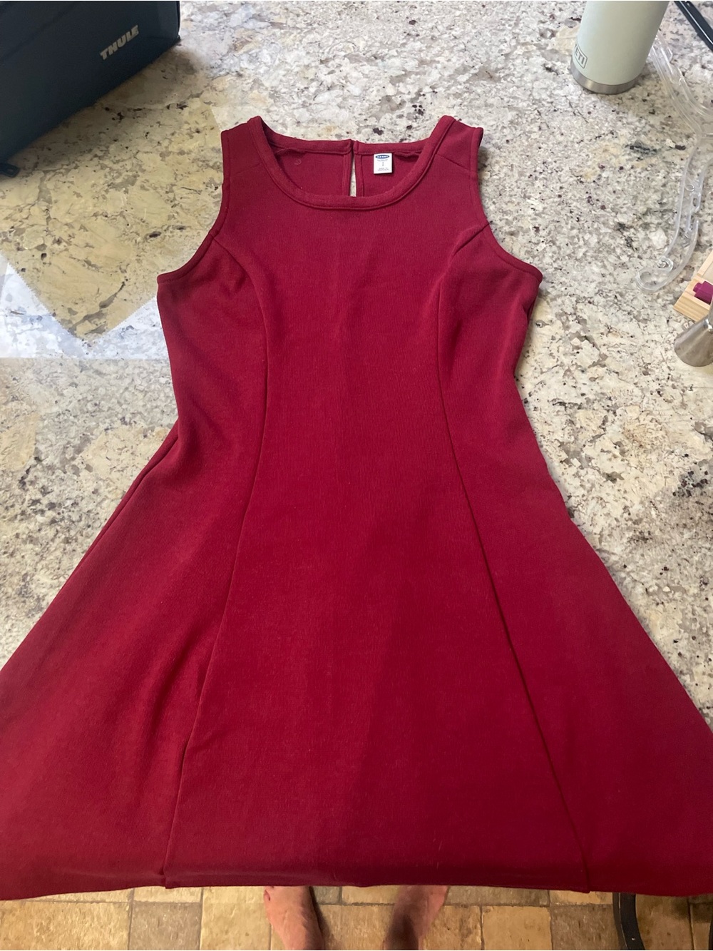 Sleeveless Red Fit-and-Flare Dress